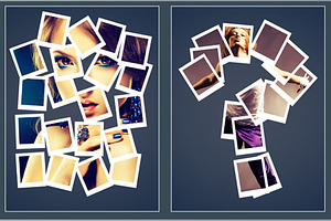 Polaroid Puzzle Photo Frame Template