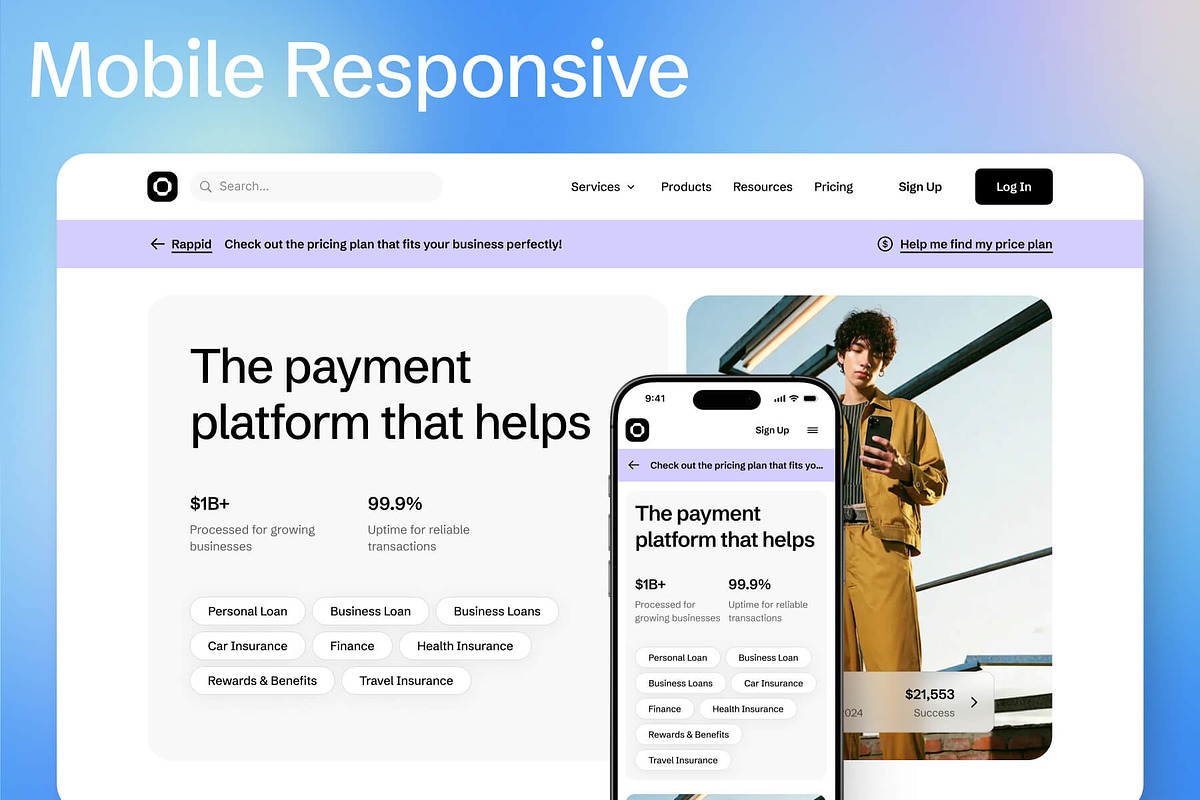 Fintech Website UI Kit, an UI Kit Template by VladTyzun (Photo 4 of 10)