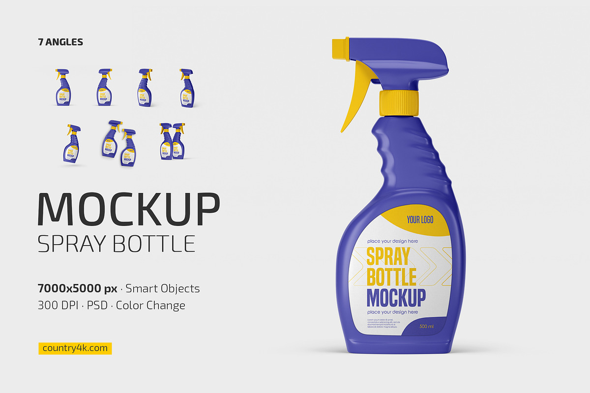 Spray Bottle Mockup Set, a Household Mockup by Country4k (Photo 1 of 4)