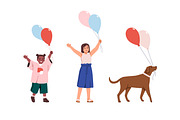 Cute kids and dog with balloons set, a Person Illustration by Good Studio (Thumbnail 3 of 3)