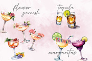 Cocktail & Drinks Watercolor Clipart, a Decorative Illustration by Honey Island Studio (Thumbnail 3 of 4)