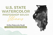 Illinois US Watercolor PS Brush, a Brush Add-On by Fernwel Creative (Thumbnail 1 of 6)