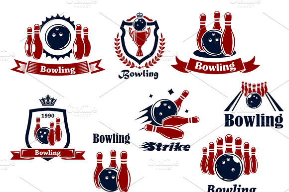 Bowling Logo Icons