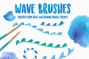 Ocean Waves Watercolor Brush Kit