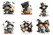 Spooky Cute Friends Halloween, a Seasonal Illustration by CreationArt (Thumbnail 2 of 7)