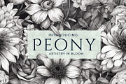 Peony - Sketch Flower Patterns, a Pattern Graphic by Pixel Perfect Patterns (Thumbnail 1 of 8)