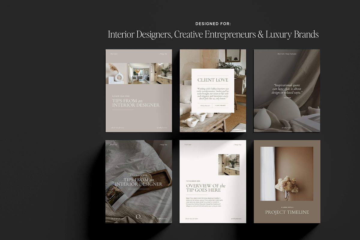 Interior Design Social Templates, a Social Media Template by Rewild Brand Studio