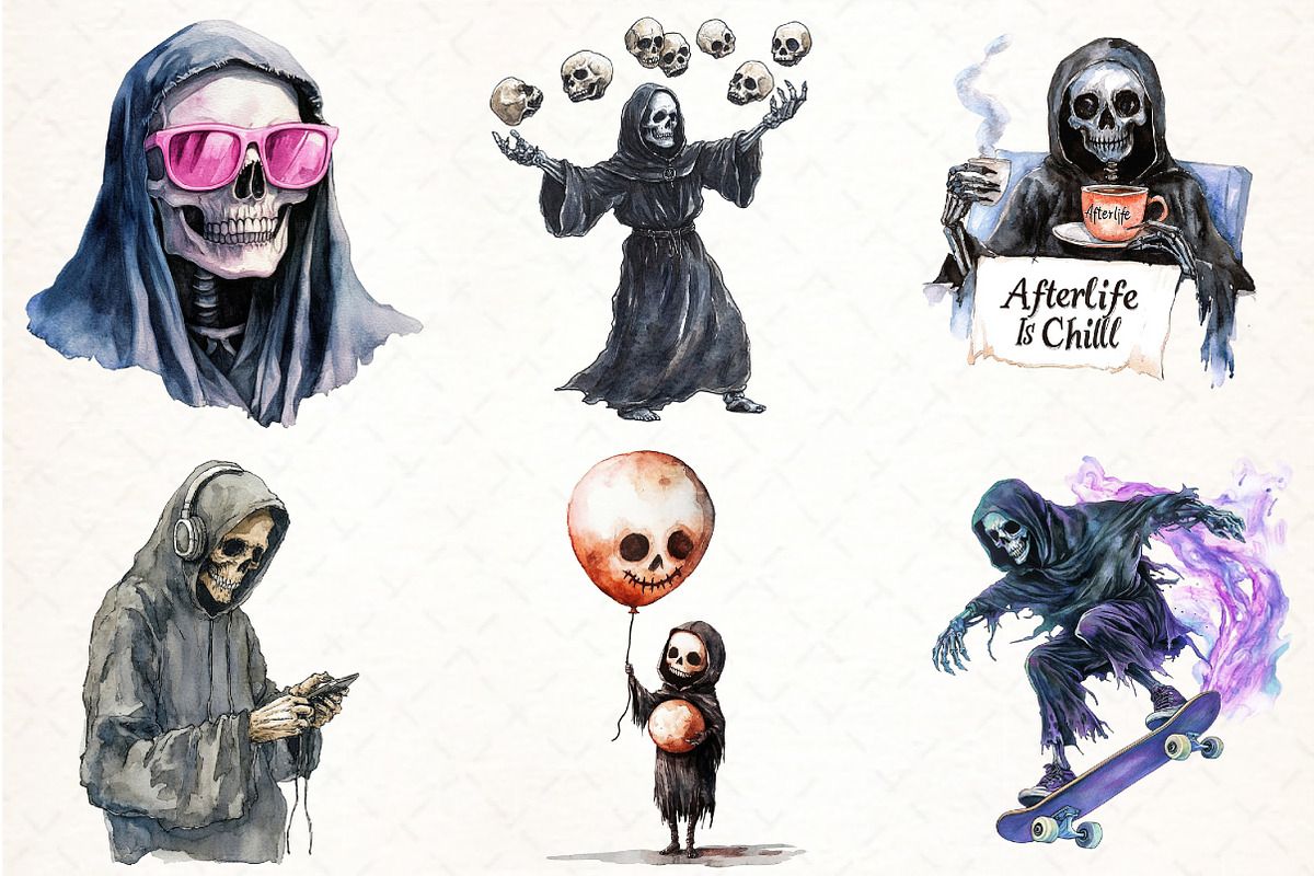 Grim Reaper Halloween Bundle, an Illustration by Pixels.Craft (Photo 3 of 7)