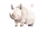Cute Baby Rhino Animal, an Animal Illustration by ⋒DesignECShop⋒ (Thumbnail 1 of 3)