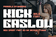 Kick Gaslow, a Sans Serif Font by QR Design Studio (Thumbnail 1 of 9)