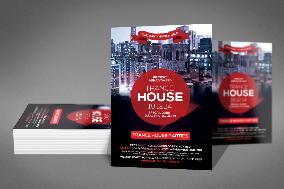 Trance House - PSD Flyer, a Flyer Template by Graphic Templates (Photo 2 of 4)
