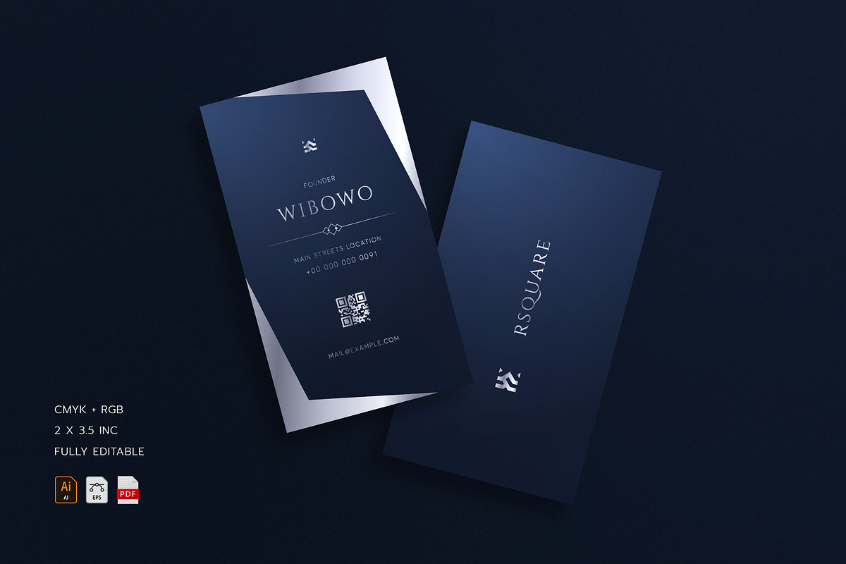 5 in 1 Vertical Luxury Business Card, a Business Card Template by Ctrl space studio (Photo 4 of 6)