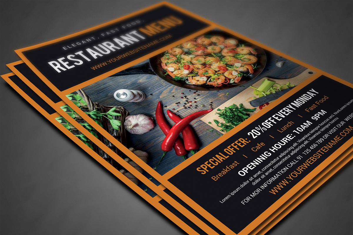 Restaurant Menu, a Flyer Template by AfzaalGraphics (Photo 3 of 4)