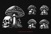10 Bundle Dark Art Skull Mushroom, an Illustration by Morspective (Thumbnail 5 of 7)