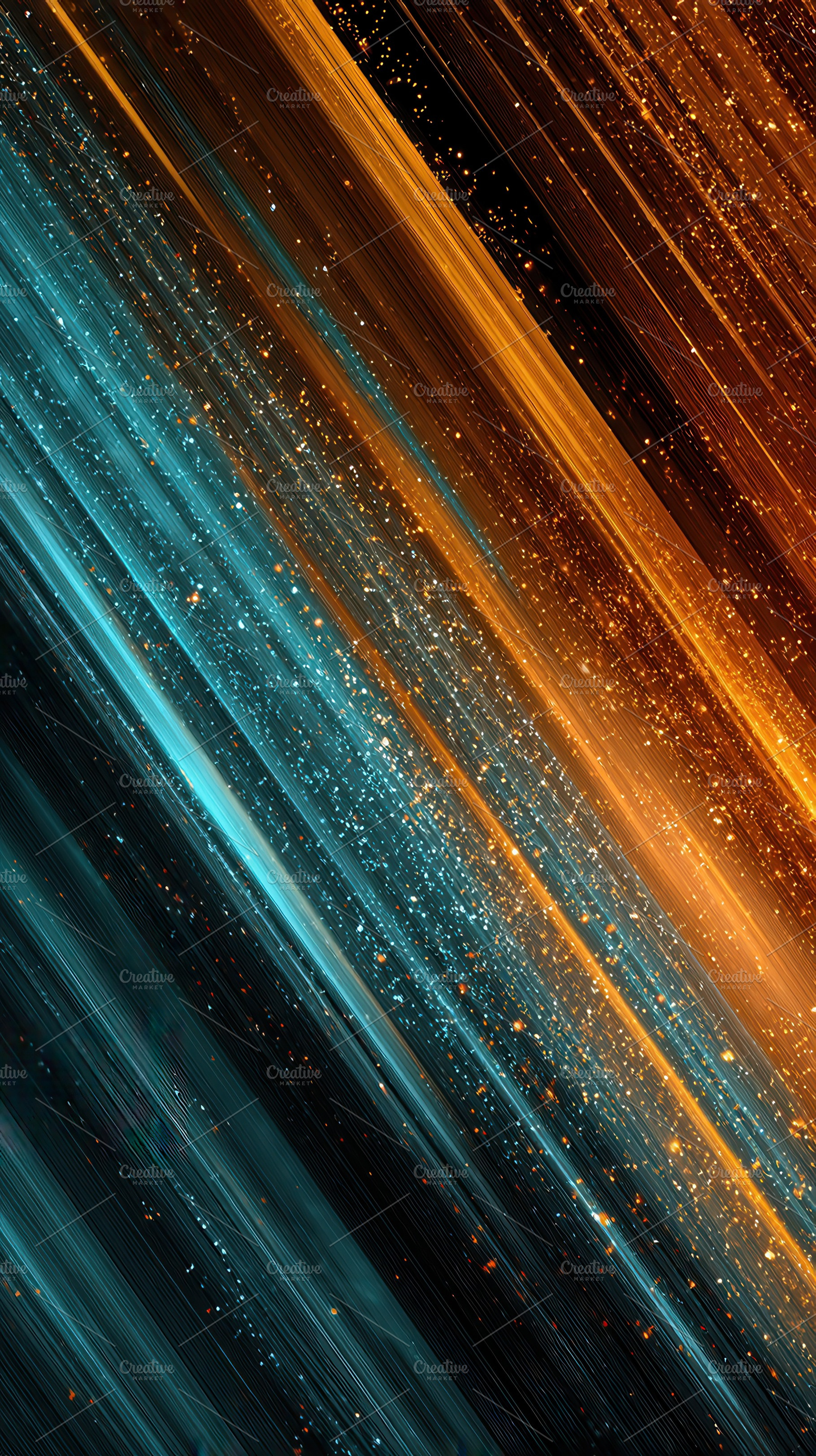 Abstract Diagonal Light Streaks Teal, an Abstract Photo by Pixeness Studio