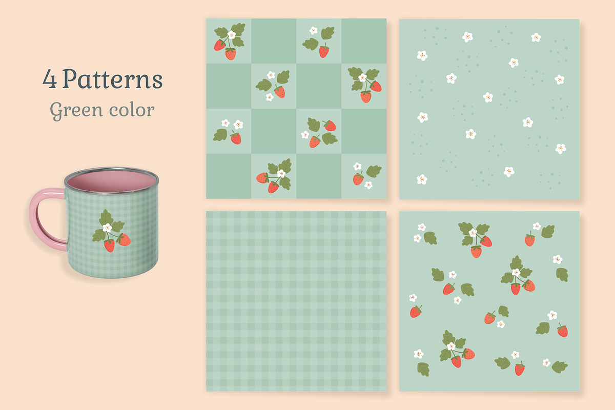 Strawberry Patterns, a Graphic by Nina Bered Illustration (Photo 2 of 5)