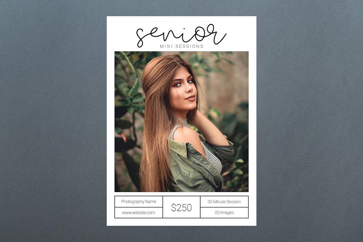 Senior Session Template PSD, a Marketing Template by Two Flamingos Shop