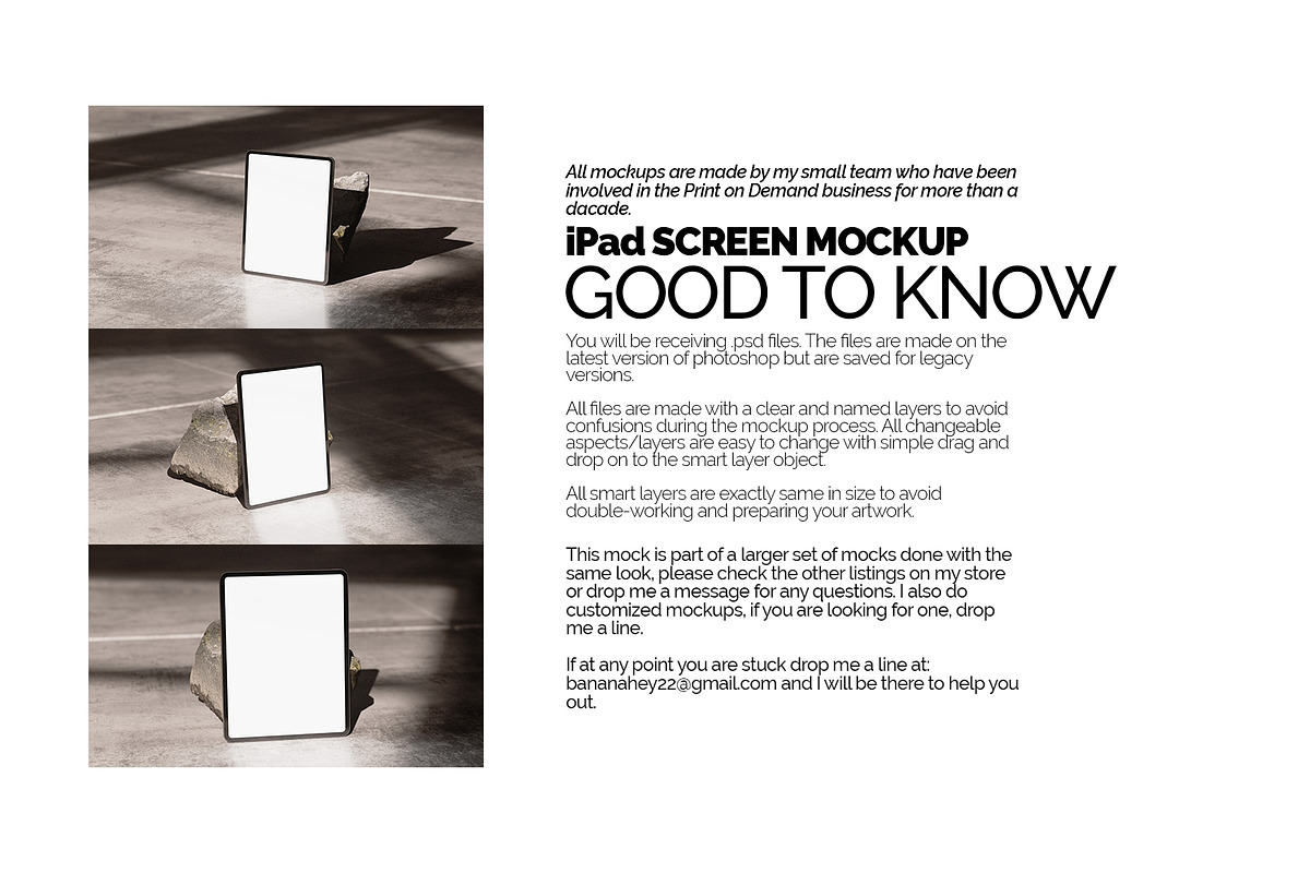 iPad Mockup – Concreto 3 Collection, a Merchandise Mockup by Banana Mockups (Photo 3 of 5)