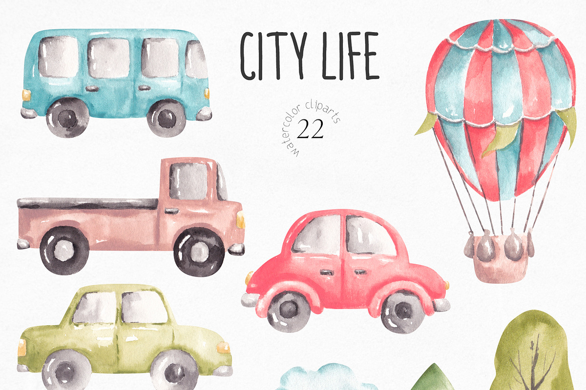 Cute City Life Clipart, an Illustration by YuliyaArtGarden (Photo 2 of 9)