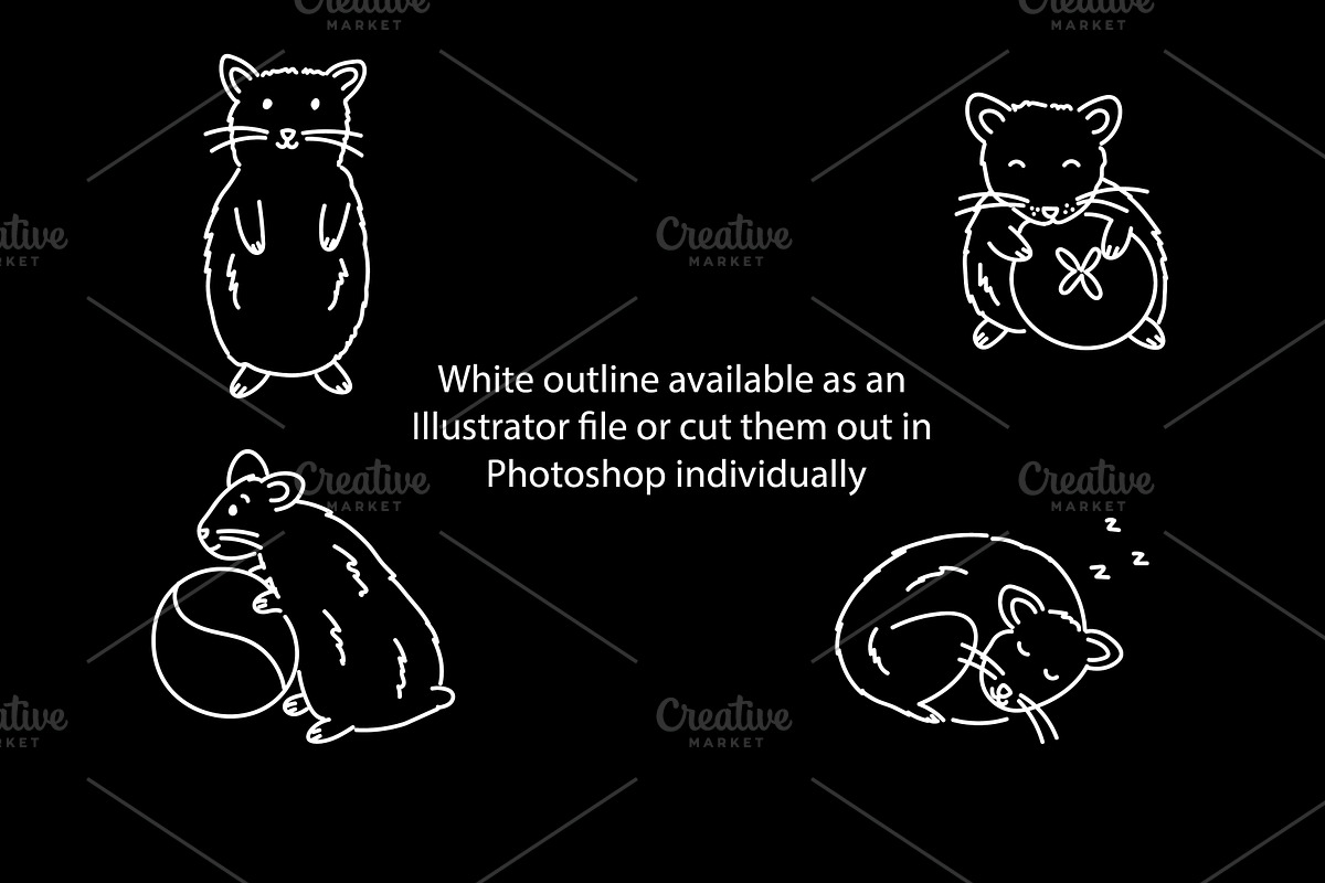 Cute Doodle Hamsters, an Illustration by Liz Pengilley Studio (Photo 3 of 4)