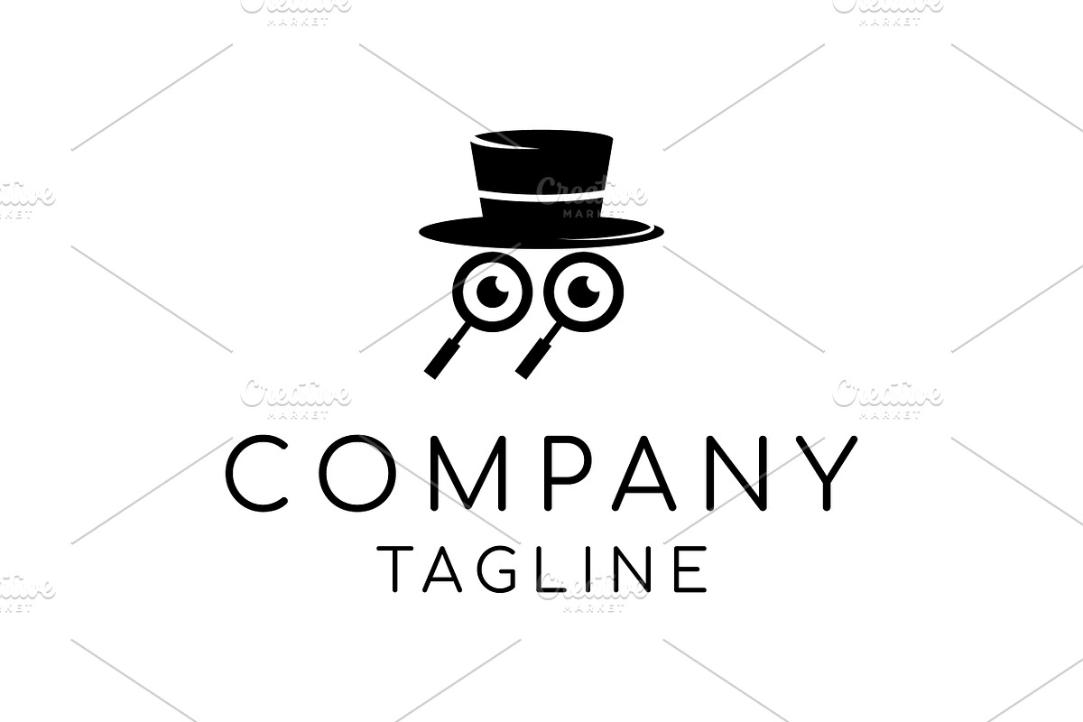 Hat and eye in magnifying glass logo, an Object Graphic by nicemorning (Photo 1 of 2)