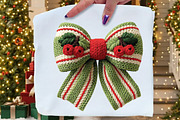 Christmas Coquette Bow Crochet Faux, an Illustration by Daily.Designs (Thumbnail 5 of 5)