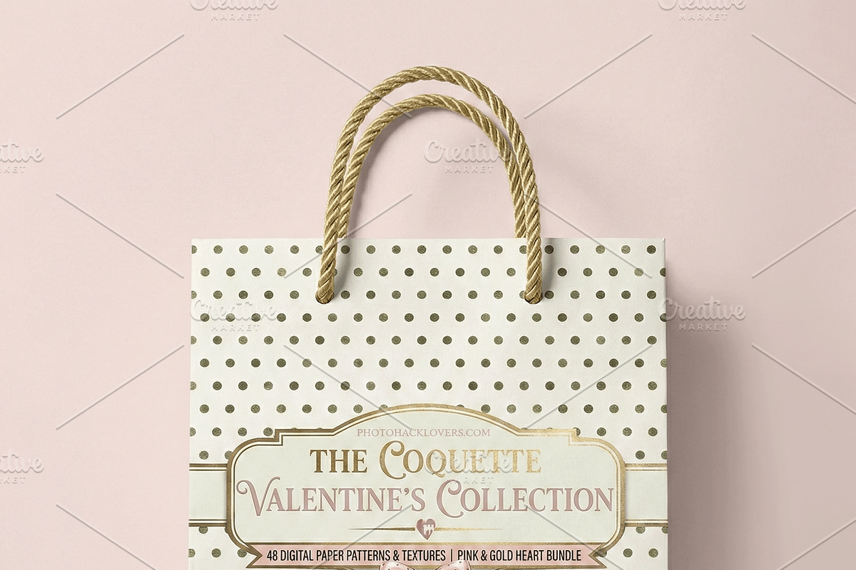 Coquette Valentines Digital Paper, a Pattern Graphic by Photohacklovers (Photo 5 of 9)