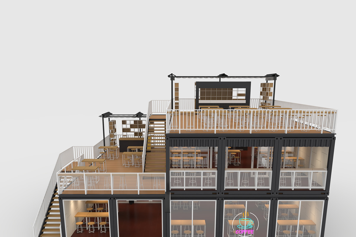 3D Model Container Cafe 9, an Architecture 3D Model by SR 3D Visual (Photo 3 of 23)
