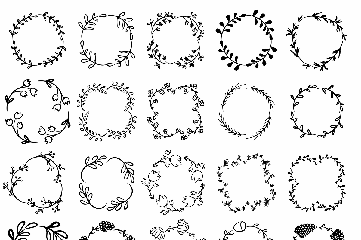 Hand drawn floral vector elements, an Object Graphic by bigmomentsdesign (Photo 5 of 10)