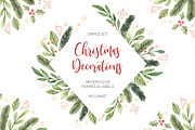 Watercolor Christmas decorations, a Decorative Illustration by Kate Macate (Thumbnail 1 of 4)