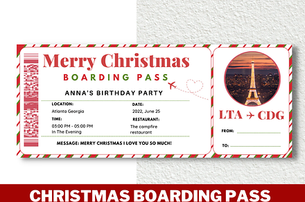 Editable Boarding Pass Template