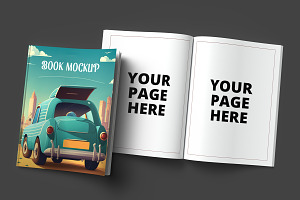 8.5x11 Book Display Mockup