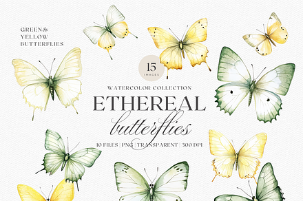 Ethereal Butterflies - Watercolor, a Decorative Illustration by ThaismotaCreativeCo