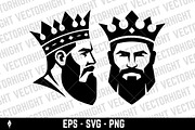 Bearded king wearing a royal crown, a Person Illustration by Vectorhight (Thumbnail 3 of 5)
