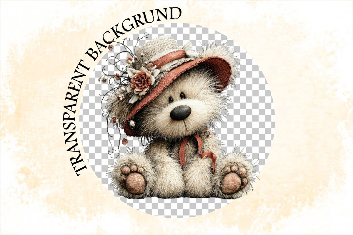 Whimsical Easter Teddy Bear Clipart, an Illustration by SVGArt (Photo 4 of 6)