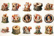 Squirrel Peeping Hole Clipart, an Illustration by Rose Art (Thumbnail 2 of 7)