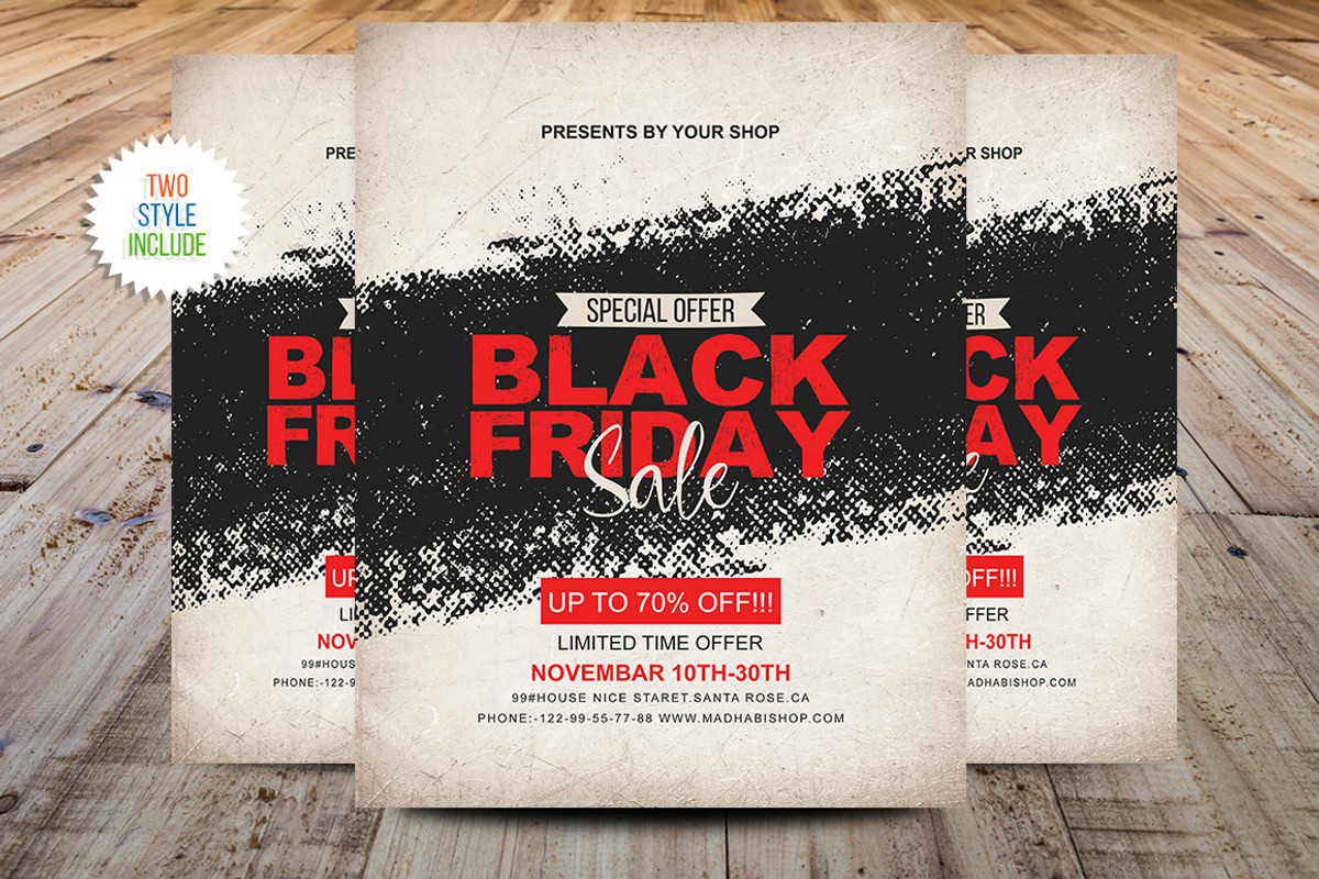 Vintage Black Friday Sale Flyer, a Flyer Template by Madhabi Studio (Photo 1 of 6)