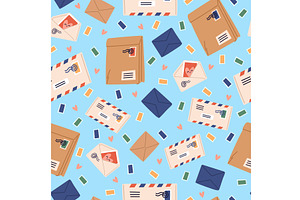 Postage parcels, letters and, a Texture Illustration by Vectorbuum