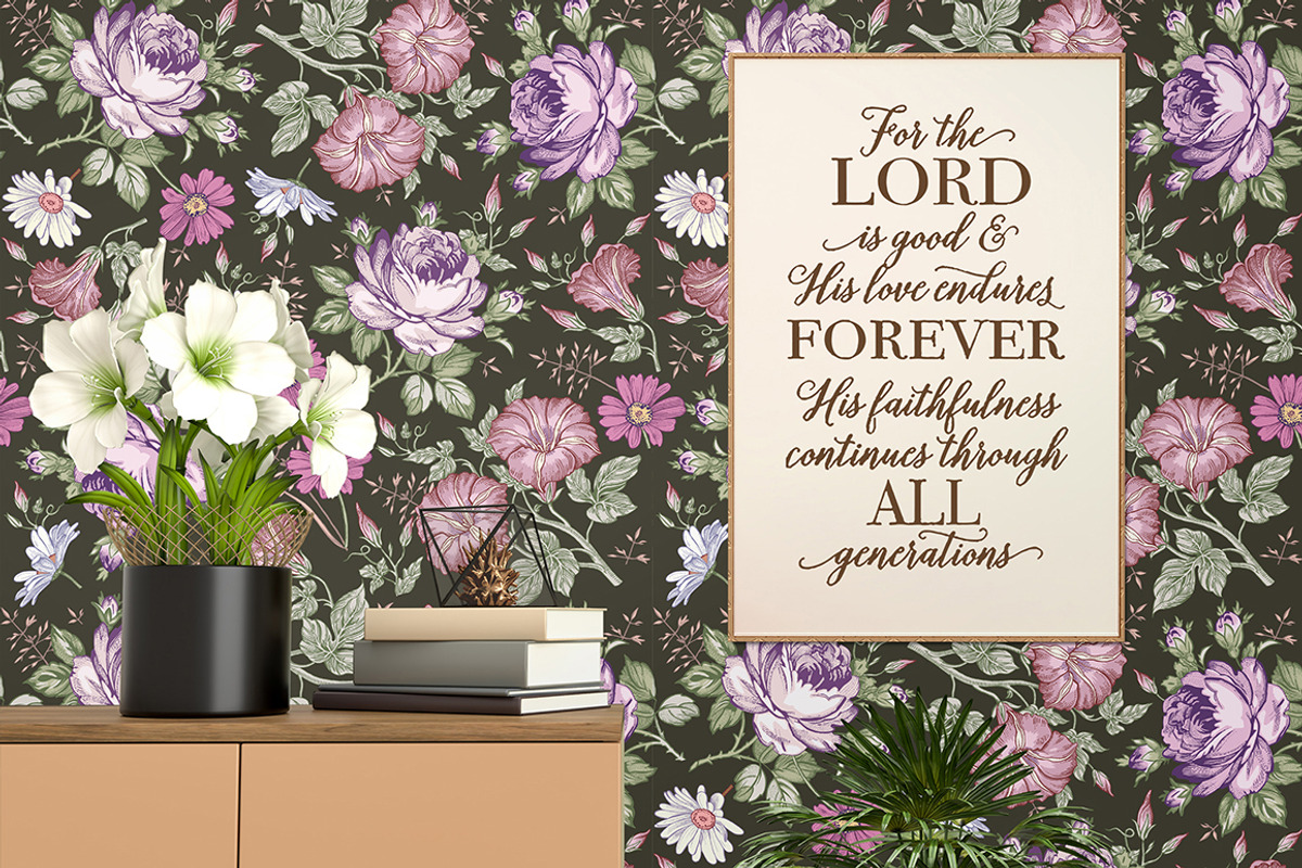 Set Seamless Flowers Roses Chamomile, a Pattern Graphic by Vintage (Photo 8 of 14)