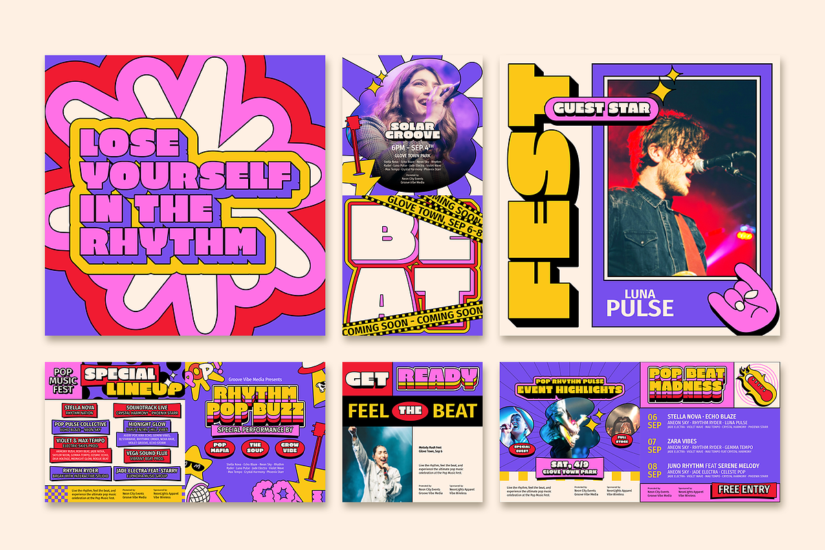 Pop Music Event Festival Instagram, a Social Media Template by Louds Studio (Photo 3 of 4)