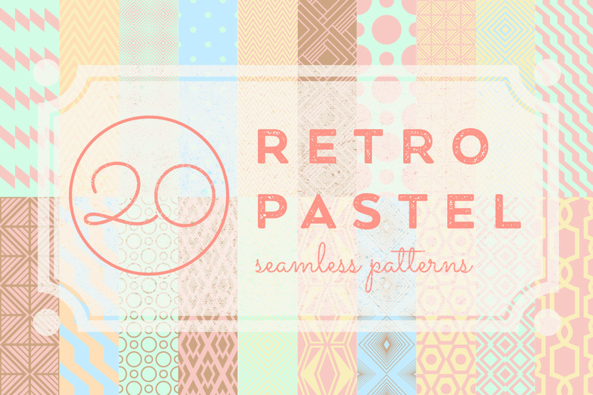 Vintage Pastel Geometric Seamles Set, a Pattern Graphic by Luxury Fashion Prints (Photo 1 of 4)