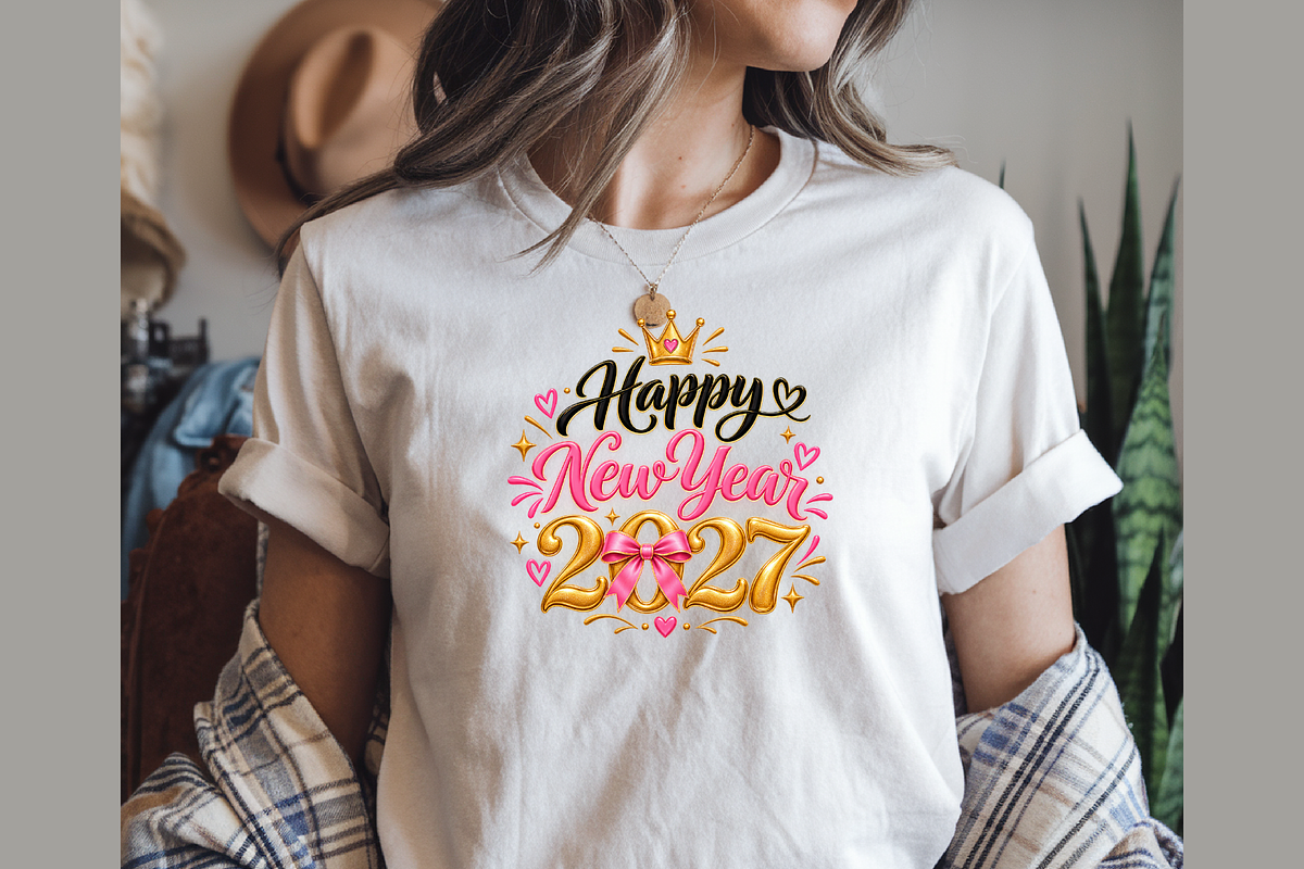 Happy New Year 2027 Celebration, a Seasonal Illustration by Printable Design Store (Photo 4 of 5)