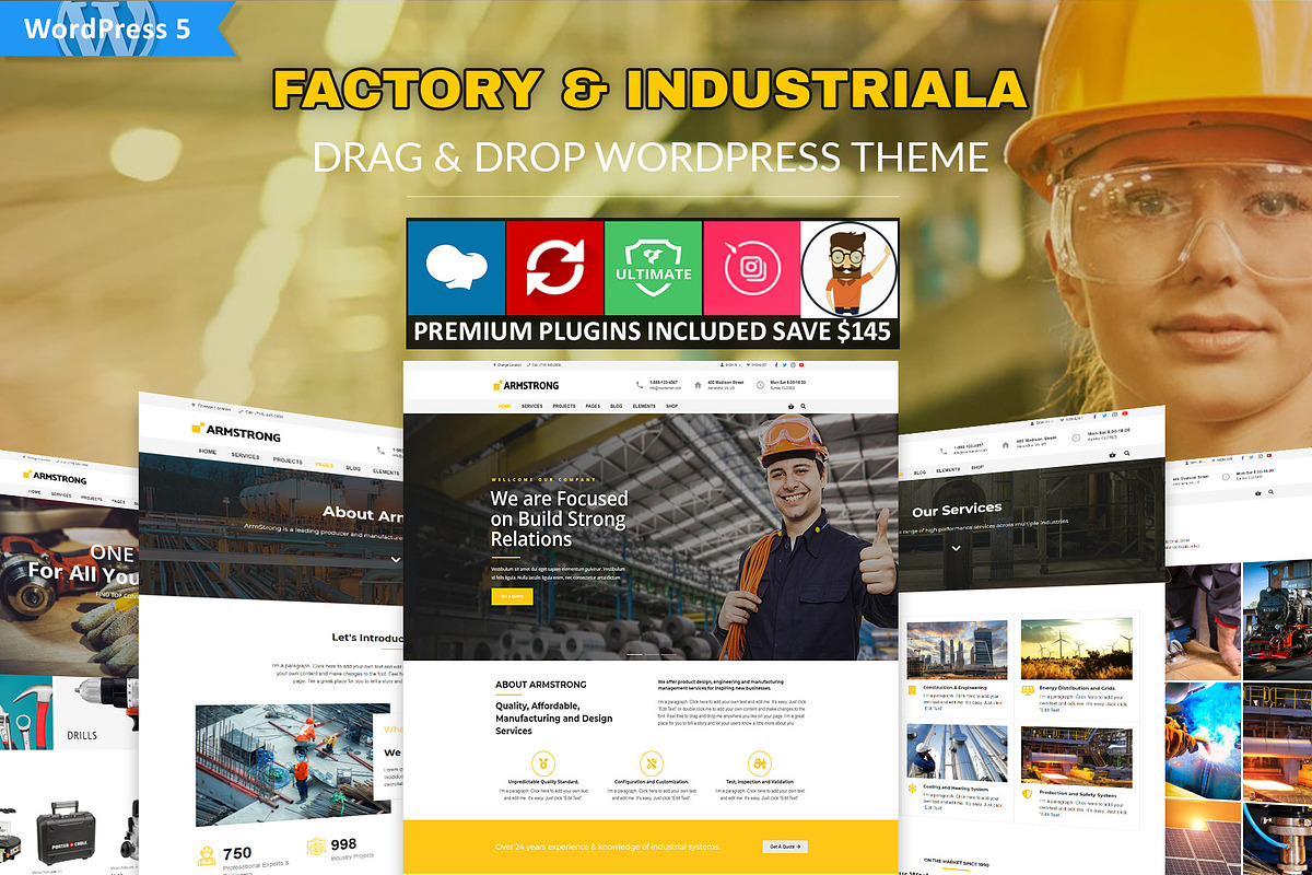 ArmStrong- Industrial & Business, a WordPress Template by Cherry Wordpress Theme (Photo 1 of 11)