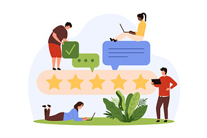 Customer reviews product service, an Object Illustration by Flashvector