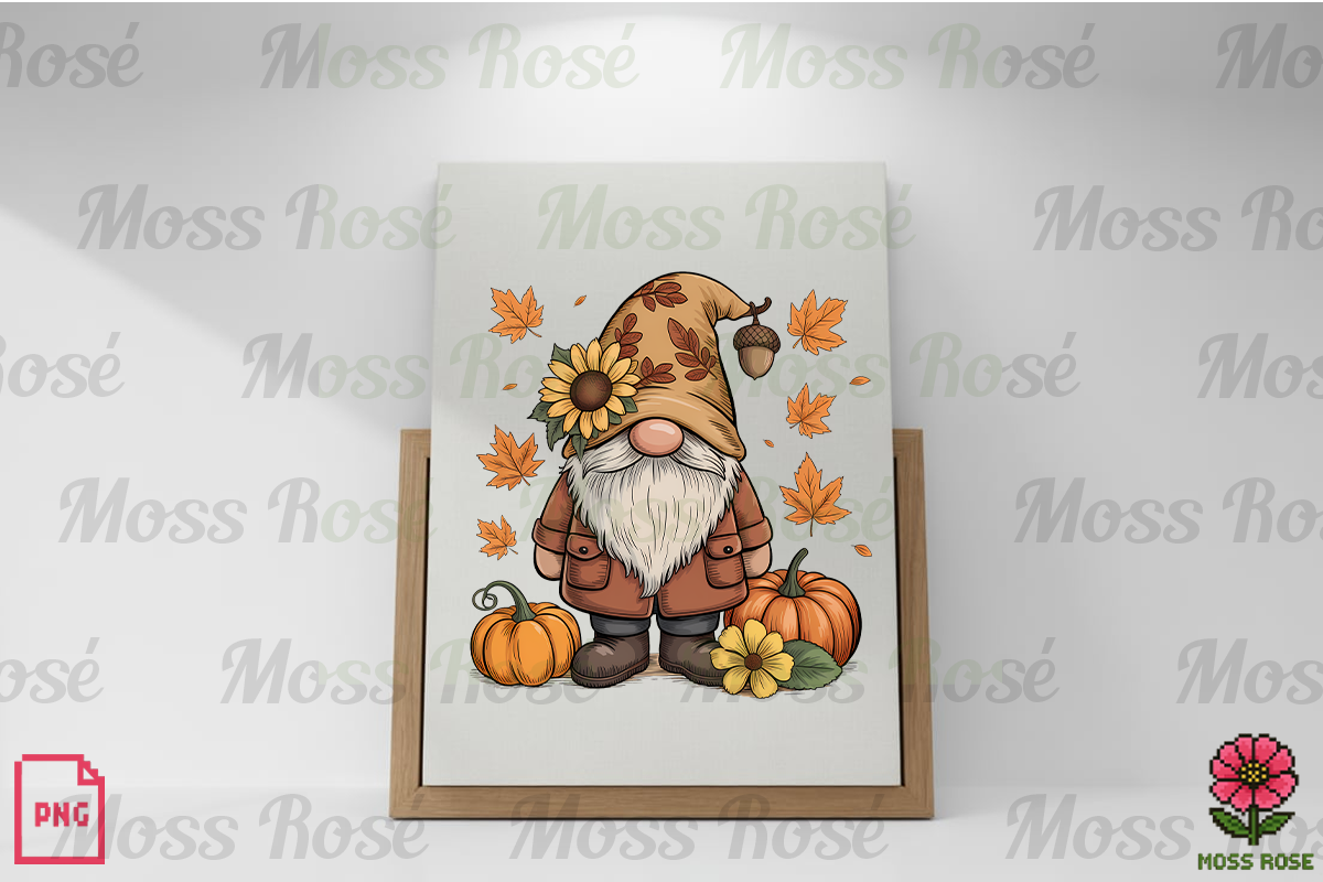 Autumn Gnome with Pumpkins Design, a Graphic by Moss Rose (Photo 3 of 3)