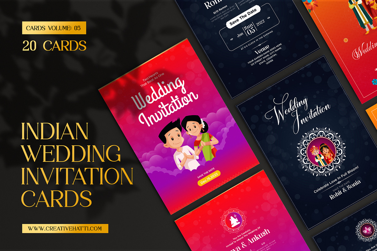 Indian Wedding Invitation Cards, an Invitation Template by Creative Hatti (Photo 1 of 6)