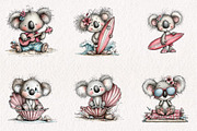 Summer Beach Koala PNG Clipart, an Animal Illustration by CreationArt (Thumbnail 3 of 7)