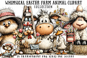Whimsical Easter Farmhouse Clipart, an Illustration by OK Design (Thumbnail 1 of 6)