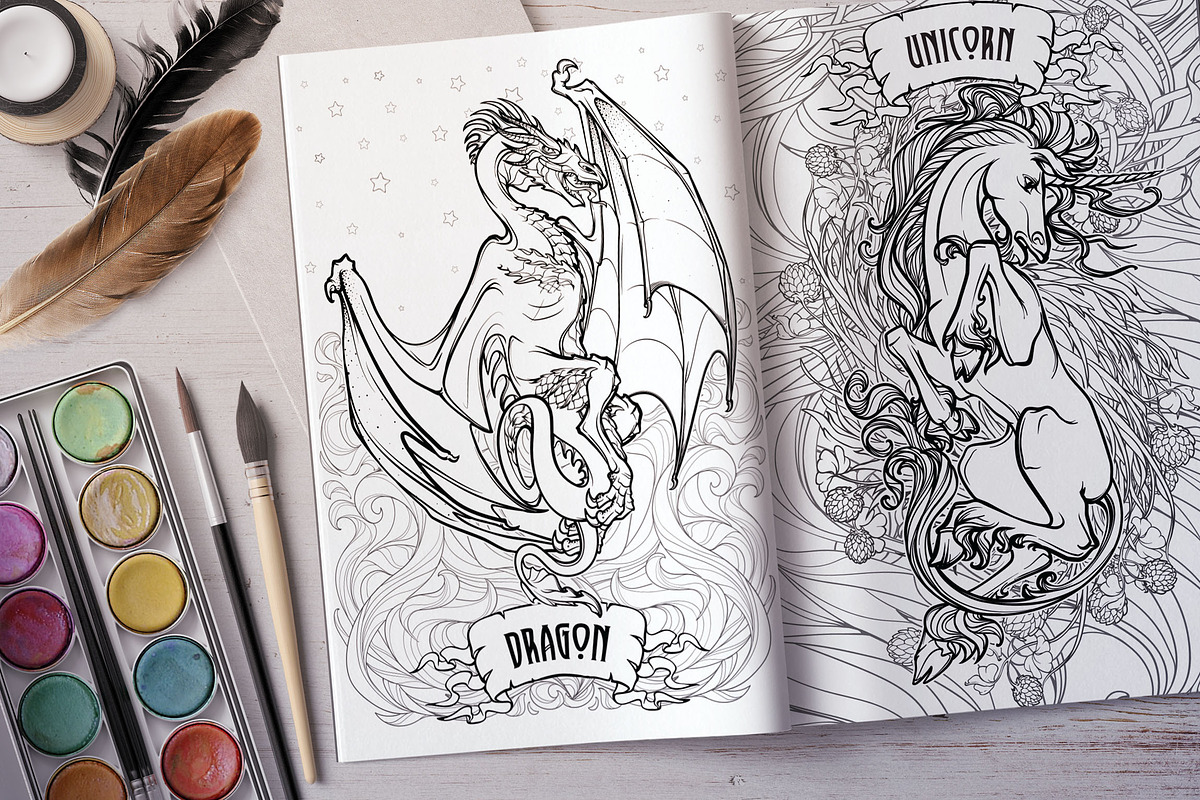 BESTIARY - Coloring Book, a Decorative Illustration by AntonPix Studio (Photo 8 of 20)