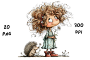 Whimsical Floral Girl & Hedgehog, an Animal Illustration by GiraffeCreative (Thumbnail 10 of 20)